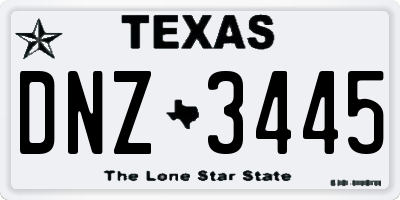 TX license plate DNZ3445