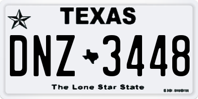 TX license plate DNZ3448