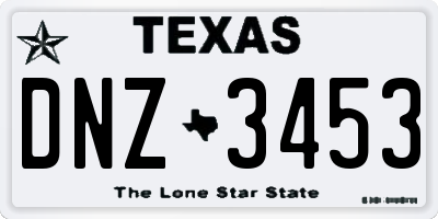 TX license plate DNZ3453