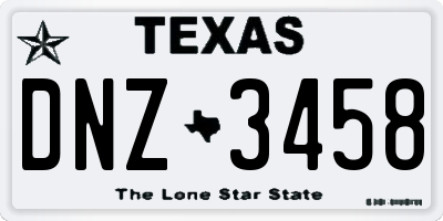 TX license plate DNZ3458