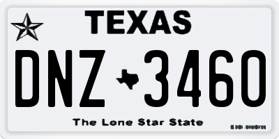 TX license plate DNZ3460