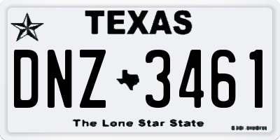 TX license plate DNZ3461