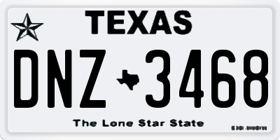 TX license plate DNZ3468