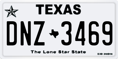 TX license plate DNZ3469