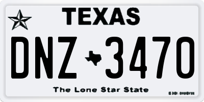TX license plate DNZ3470