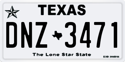 TX license plate DNZ3471