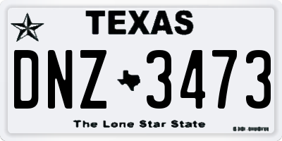 TX license plate DNZ3473