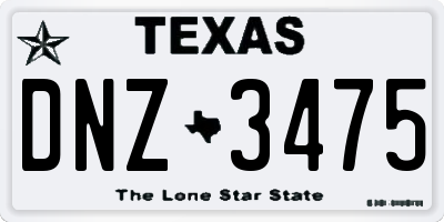 TX license plate DNZ3475