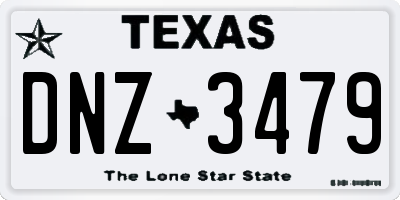 TX license plate DNZ3479
