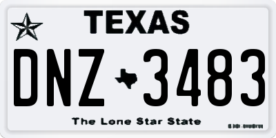 TX license plate DNZ3483