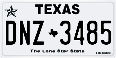 TX license plate DNZ3485
