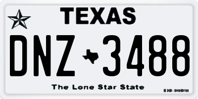 TX license plate DNZ3488