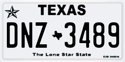 TX license plate DNZ3489