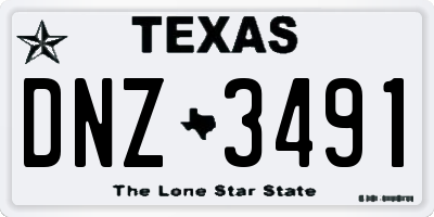 TX license plate DNZ3491