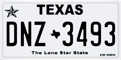 TX license plate DNZ3493
