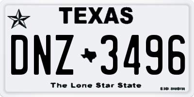TX license plate DNZ3496