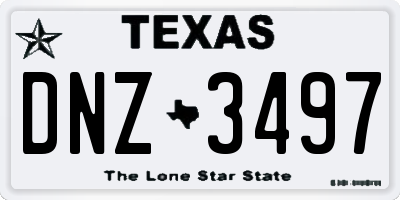 TX license plate DNZ3497