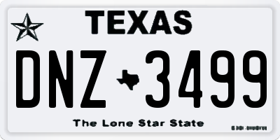 TX license plate DNZ3499