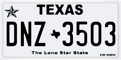 TX license plate DNZ3503