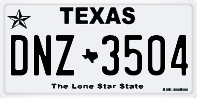 TX license plate DNZ3504