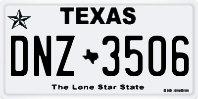 TX license plate DNZ3506