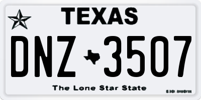 TX license plate DNZ3507