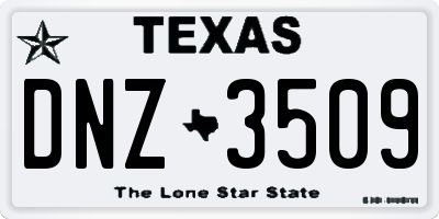 TX license plate DNZ3509