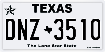 TX license plate DNZ3510