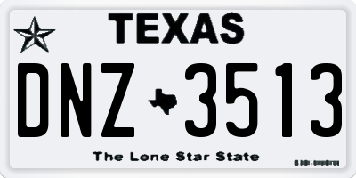 TX license plate DNZ3513