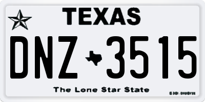 TX license plate DNZ3515