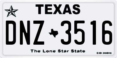 TX license plate DNZ3516