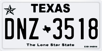 TX license plate DNZ3518