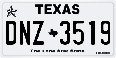 TX license plate DNZ3519