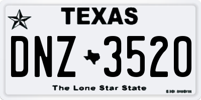 TX license plate DNZ3520