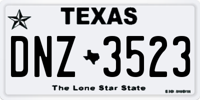 TX license plate DNZ3523