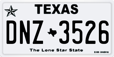 TX license plate DNZ3526