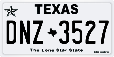 TX license plate DNZ3527