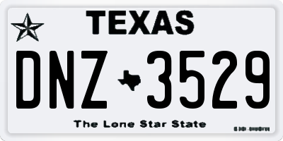 TX license plate DNZ3529