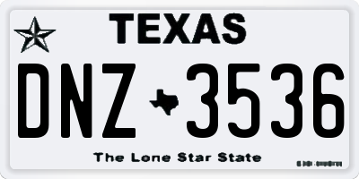 TX license plate DNZ3536