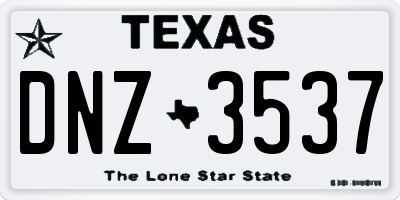 TX license plate DNZ3537