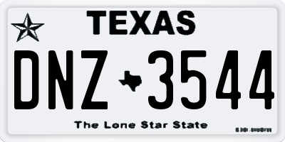 TX license plate DNZ3544