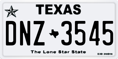 TX license plate DNZ3545