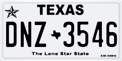 TX license plate DNZ3546