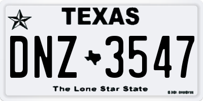 TX license plate DNZ3547