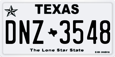 TX license plate DNZ3548