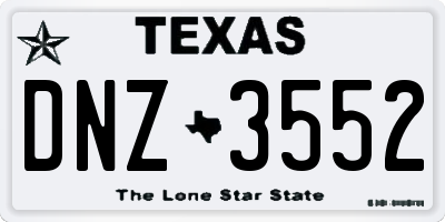 TX license plate DNZ3552