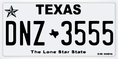 TX license plate DNZ3555