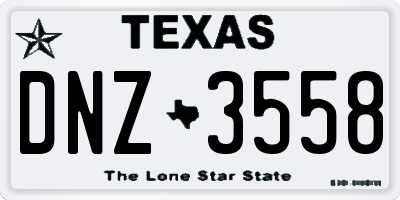 TX license plate DNZ3558