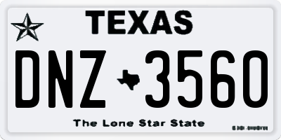 TX license plate DNZ3560