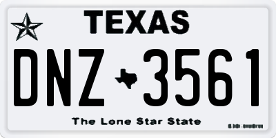 TX license plate DNZ3561